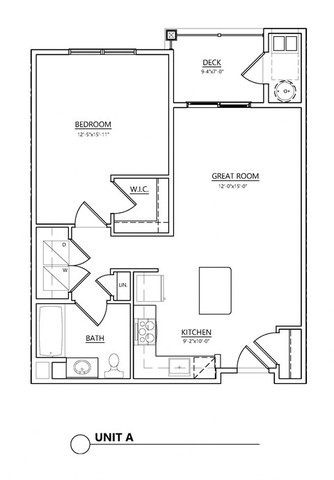 Station 280 1 bed 1 bath Floor Plan  at Station 280, Granby, 06035